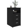 vidaXL Drawer Cabinet Black 40x50x76 cm Engineered Wood