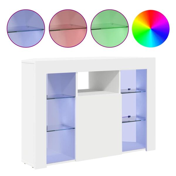 vidaXL Corner LED TV Cabinet White 100x40x68cm Engineered Wood