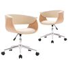 vidaXL Swivel Dining Chairs 2 pcs Cream Faux Leather