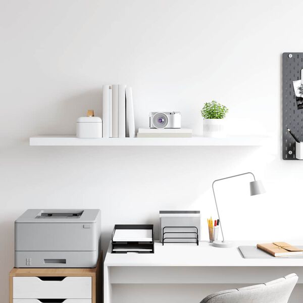 vidaXL Floating Wall Shelf White 120x23.5x3.8 cm MDF