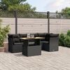 vidaXL 5 Piece Garden Sofa Set with Cushions Black Poly Rattan