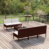 vidaXL 6 Piece Garden Lounge Set with Cushions Poly Rattan Brown