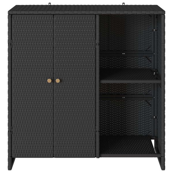 vidaXL Storage Cabinet with Storage Black 100 x 36 x 102 cm Rattan
