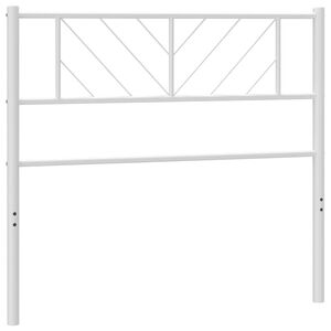vidaXL Metal Replace Headboard White 90 cm