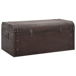 vidaXL Treasure Chest with Latches Dark Brown 90x50x39,5 cm Plywood