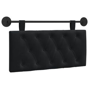 vidaXL Hanging Headboard Wall-mounted Black 100 x 55 x 7 cm Velvet