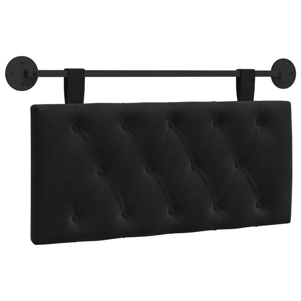 vidaXL Hanging Headboard Wall-mounted Black 100 x 55 x 7 cm Velvet