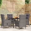 vidaXL 5 Piece Garden Dining Set Poly Rattan Grey