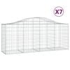 vidaXL Arched Gabion Baskets 7 pcs 200x50x80/100 cm Galvanised Iron