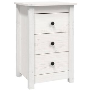 vidaXL Bedside Cabinet White 40x35x61.5 cm Solid Wood Pine
