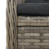 vidaXL 7 Piece Garden Dining Set with Cushions Grey Poly Rattan