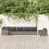 vidaXL 7 Piece Garden Lounge Set with Cushions Grey Poly Rattan