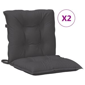 vidaXL Lowback Chair Cushions 2 pcs Melange Anthracite 100x50x7 cm