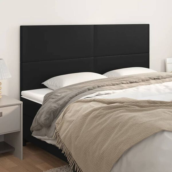 vidaXL Headboard Black 200x5x118/128 cm Faux Leather