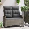 vidaXL Garden Bench with Pillow Grey and Dark Grey 105 x 60 x 112 cm
