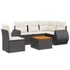 vidaXL 6 Piece Garden Sofa Set with Cushions Black Poly Rattan