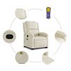 vidaXL Stand up Massage Recliner Chair Cream Faux Leather