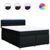 vidaXL Box Spring Bed with Mattress Black Double Fabric