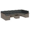 vidaXL Garden Sofa Set with Storage 11 pcs Black Poly Rattan