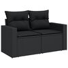 vidaXL 13 Piece Garden Sofa Set with Cushions Black Poly Rattan