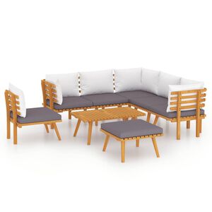 vidaXL 8 Piece Garden Lounge Set with Cushions Solid Wood Acacia