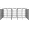 vidaXL 16-Panel Dog Playpen Black 50x100 cm Powder-coated Steel