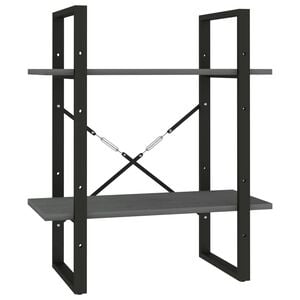 vidaXL Book Cabinet | Grey | Solid Pine Wood | Medium | Book Cabinet