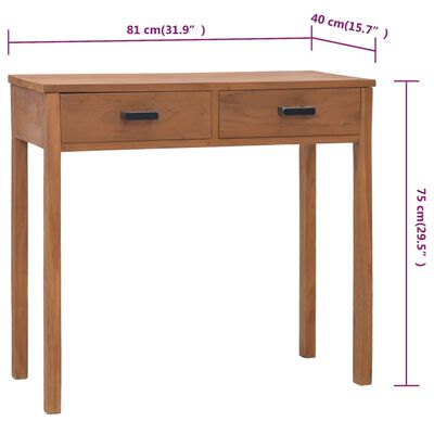 vidaXL Office Desk 81x40x75 cm Solid Teak Wood