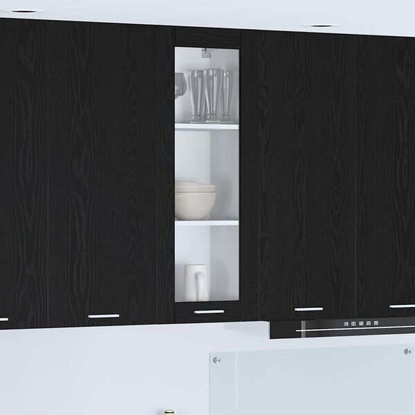 vidaXL Hanging Cabinet Black Oak 40 x 31 x 100 cm Engineered Wood