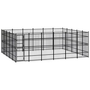 vidaXL Outdoor Dog Kennel Steel 27.65 m&sup2;