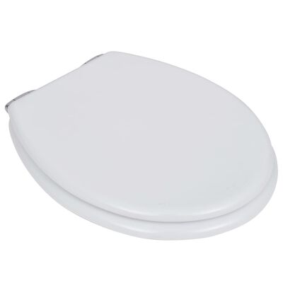 vidaXL WC Toilet Seat MDF Soft Close Lid Simple Design White