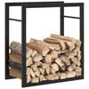 vidaXL Firewood Rack Matt Black 50x28x56 cm Steel
