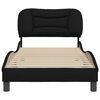vidaXL Bed Frame without Mattress "Hvar" Black 90x190 cm Fabric