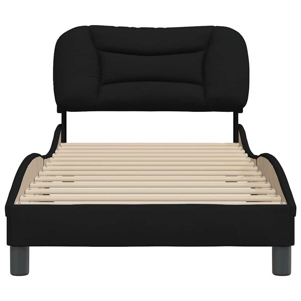 vidaXL Bed Frame without Mattress "Hvar" Black 90x190 cm Fabric