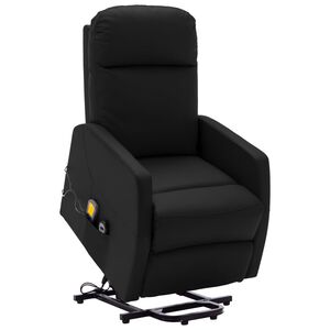 vidaXL Stand up Massage Chair Black Faux Leather
