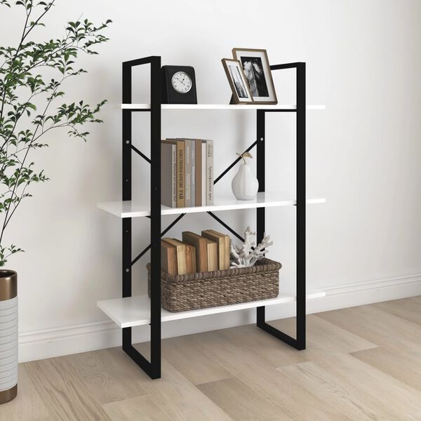 vidaXL Book Cabinet White 80x30x105 cm Engineered Wood