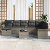 vidaXL Garden Sofa Set with Cushion Manual 9 pcs Grey Poly Rattan