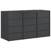 vidaXL Wheelie Bin Storage for 3 Bins Anthracite 204 x 77.5 x 115.5 cm