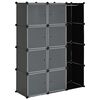vidaXL Modular Cabinet 9 Compartments 109x36.5x143 cm Black and White