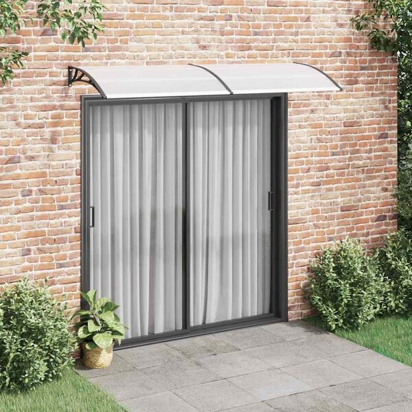 vidaXL Door Canopy Black and Transparent 240x75 cm PC