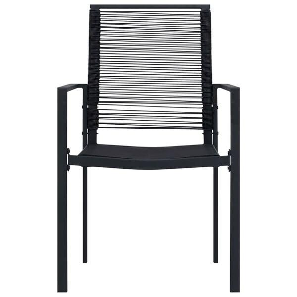 vidaXL Garden Chairs 2 pcs PVC Rattan Black
