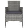 vidaXL 5 Piece Garden Dining Set Poly Rattan & Solid Acacia Wood Grey