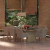 vidaXL 9 Piece Garden Dining Set Poly Rattan Brown