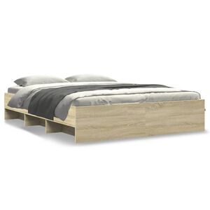 vidaXL Bed Frame without Mattress Sonoma Oak 150x200 cm King Size Engineered Wood