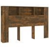 vidaXL Headboard Cabinet Smoked Oak 160x18,5x104,5 cm Engineered Wood
