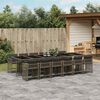 vidaXL 13 Piece Garden Dining Set with Cushions Grey Poly Rattan