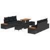 vidaXL Garden Sofa Set 9 pcs Black Poly Rattan