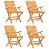 vidaXL Folding Chairs 4 pcs 61x67x90 cm Solid Wood Teak
