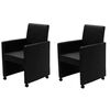vidaXL Dining Chair | Set of 2 | Black | PVC, Cotton, Polyester | Standard