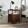 vidaXL Bedside Cabinet Brown Oak 34x35.5x50 cm Engineered Wood
